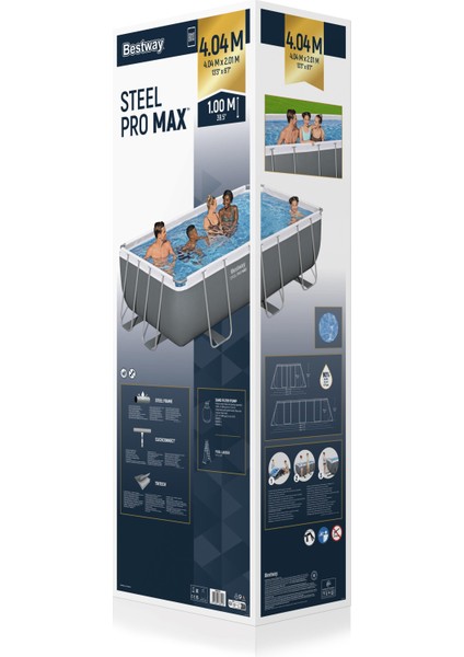 ® 56442 Power Steel™ Prefabrik Yer Üstü Havuz Seti 4,04 M x 2,01 M x 1,00 M indirimleri