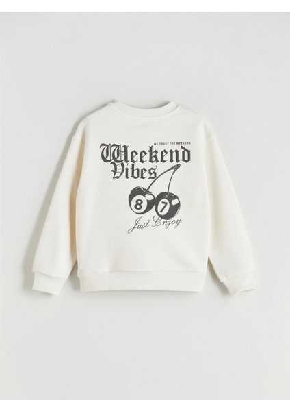 Lcw Kids Ekru Bisiklet Yaka Kız Çocuk Sweatshirt