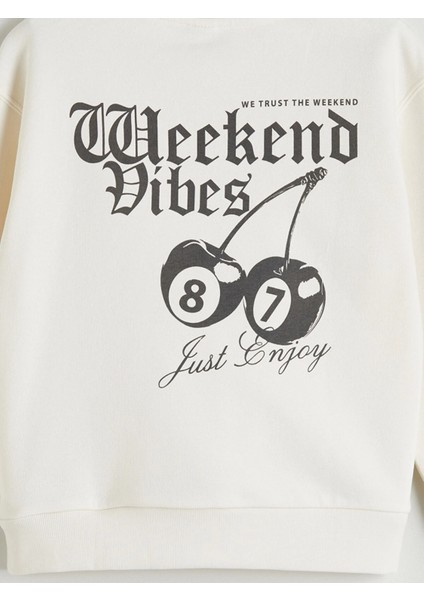 Lcw Kids Ekru Bisiklet Yaka Kız Çocuk Sweatshirt fırsatları