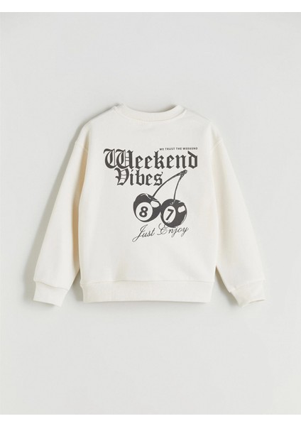 Lcw Kids Ekru Bisiklet Yaka Kız Çocuk Sweatshirt indirimleri