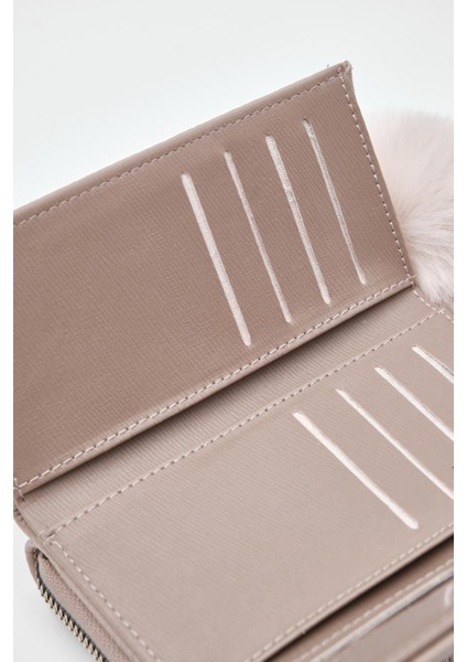 Maloni Vizon Ponpon Detaylı Yumuşak Bayan Cüzdan fırsatları