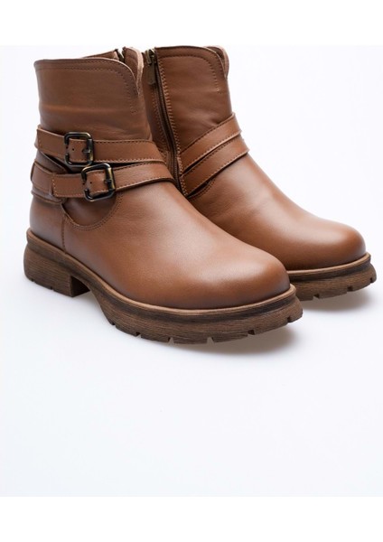 Kadın Hakiki Deri Tokalı Casual Bot - Ceviz fırsatları