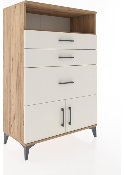 Hyperion Dolap Tek Raflı 3 Çekmeceli 2 Kapaklı 88X44X134 Çam-Aytaşı fiyatları