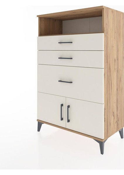 Hyperion Dolap Tek Raflı 3 Çekmeceli 2 Kapaklı 88X44X134 Çam-Aytaşı modelleri