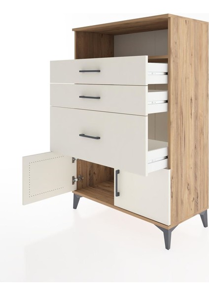 Hyperion Dolap Tek Raflı 3 Çekmeceli 2 Kapaklı 88X44X134 Çam-Aytaşı fırsatları