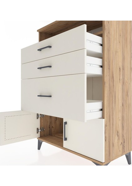 Hyperion Dolap Tek Raflı 3 Çekmeceli 2 Kapaklı 88X44X134 Çam-Aytaşı indirimleri