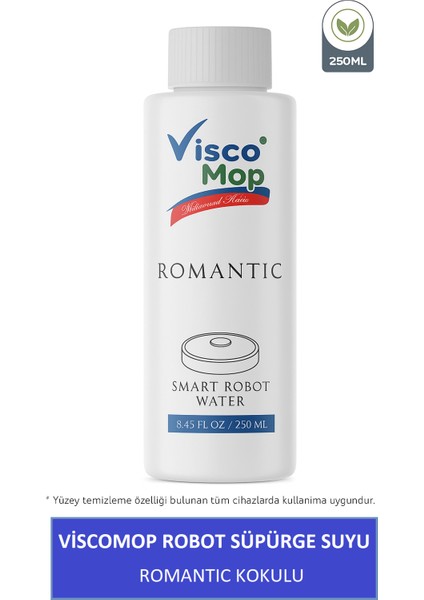 Robot Süpürge Suyu 250 Ml, Romantik Kokulu Akıllı Robot Süpürge Suyu, Mop Suyu Yüzey Temizleyici Robot Deterjanı 250ML