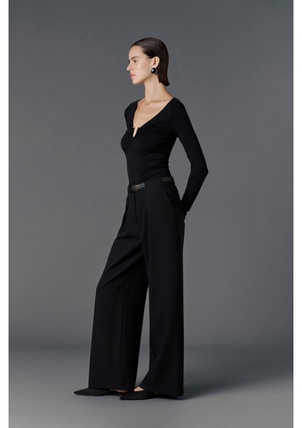 Kemerli Wide Leg Pantolon modelleri