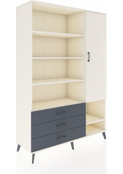 Hyperion Dolap 9 Raflı 3 Çekmeceli Tek Kapaklı 132X44X195 Aytaşı-Aytaşı/antrasit fiyatları