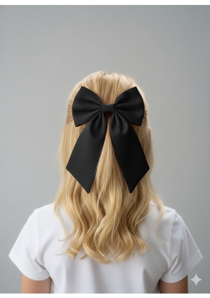 Sade Siyah Kurdele Toka | Özel Gün Aksesuarı | Okul & Günlük Kullanım