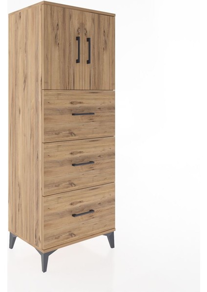 Hyperion Dolap 2 Raflı 3 Çekmeceli 2 Kapaklı 60X44X163 Çam-Çam fiyatları