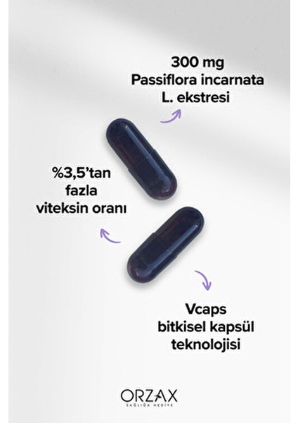 Orzax Ocean Passiflora Kapsül 300 mg 30 Adet Türkiye Menşeli Takviye Edici Gıda fırsatları