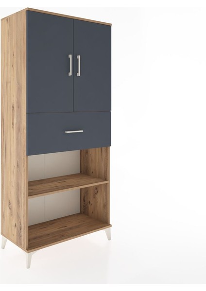 Hyperion Dolap 4 Raflı Tek Çekmeceli 2 Kapaklı 88X44X195 Çam-Antrasit fiyatları