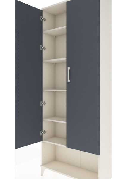 Arges Dolap 5 Raflı 2 Kapaklı 88X30X221 Aytaşı-Antrasit indirimleri