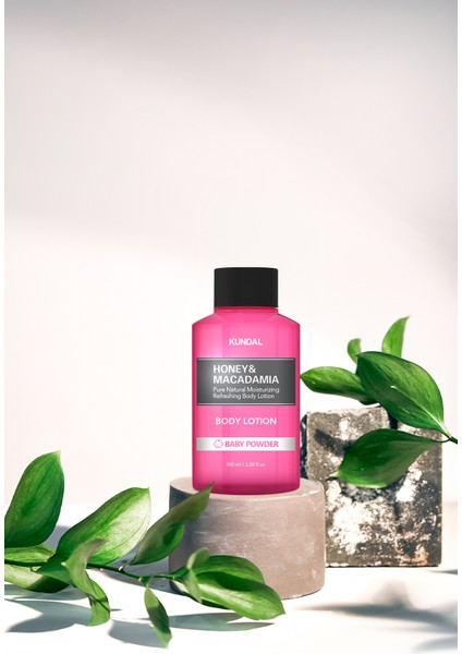 Nemlendirici ve Besleyici Vücut Losyonu Kundal Honey & Macadamia Pure Body Lotion 100ML Baby Powder