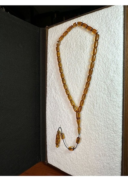 ATEŞ KEHRİBAR TESBİH SARI RENKLİ 7MMX11MM KAPSÜL KESİM HEDİYE T-273 fırsatları