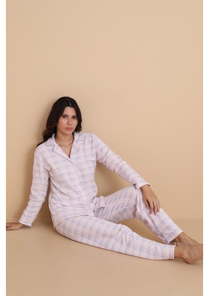 Fwn 1604 Boydan Düğmeli Polar Kışlık Kadın Pijama Takımı modelleri