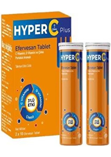 C Plus Effervesan Tablet C ve D Vitaminleri ile Çinko 20 Tablet Üçlü Etki fiyatları