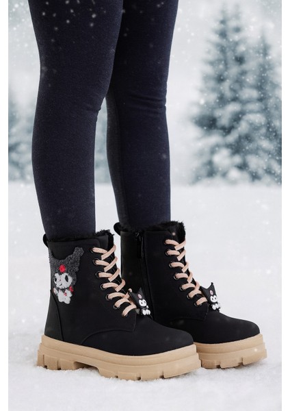 Kız Çocuk Figür Detaylı Fermuarlı Bot