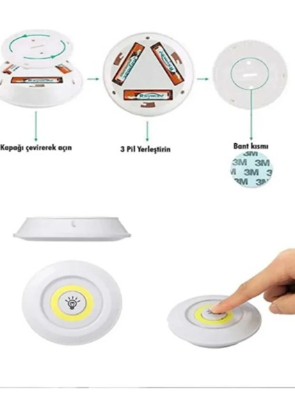 Masa Lambası Mutfak Tezgah Altı Banyo Dolabı Dolap Içi 3lü Kumandalı ve Pilli LED Işık fırsatları