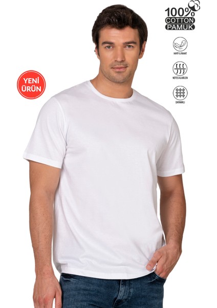 Özkan 12420 Erkek %100 Pamuklu Likrasız Penye Süprem Kumaş Kapalı Yaka Kısa Kollu T-Shirt indirimleri