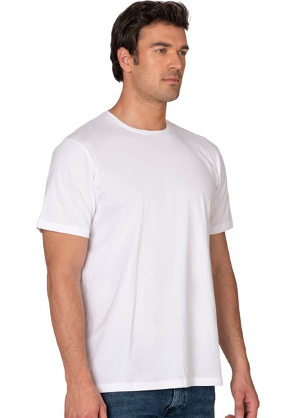 Özkan 12420 Erkek %100 Pamuklu Likrasız Penye Süprem Kumaş Kapalı Yaka Kısa Kollu T-Shirt