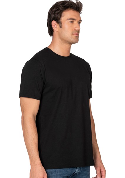 Özkan 12420 Erkek %100 Pamuklu Süprem Yumuşak Rahat Kapalı Yaka Kısa Kollu T-Shirt