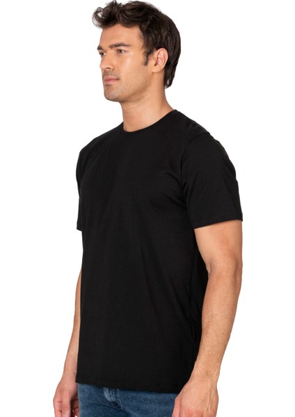 Özkan 12420 Erkek %100 Pamuklu Süprem Yumuşak Rahat Kapalı Yaka Kısa Kollu T-Shirt