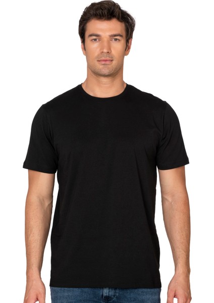 Özkan 12420 Erkek %100 Pamuklu Süprem Yumuşak Rahat Kapalı Yaka Kısa Kollu T-Shirt