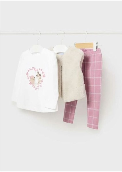 Kız Bebek Kürk Yelek 3 Lü Set 2766