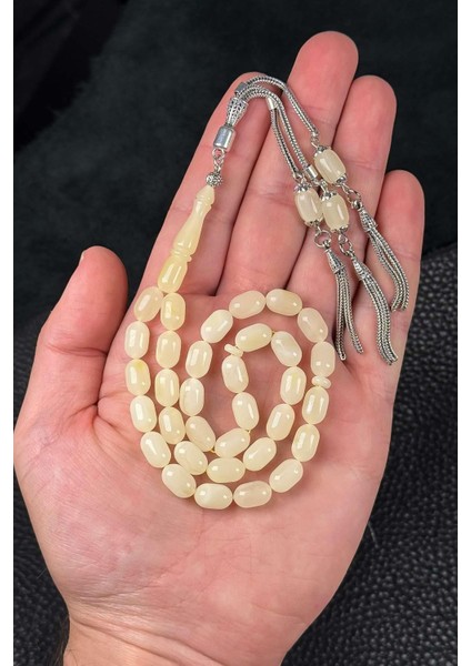 Limon Renk Usta Işi Kaya Damla Kehribar Tesbih modelleri