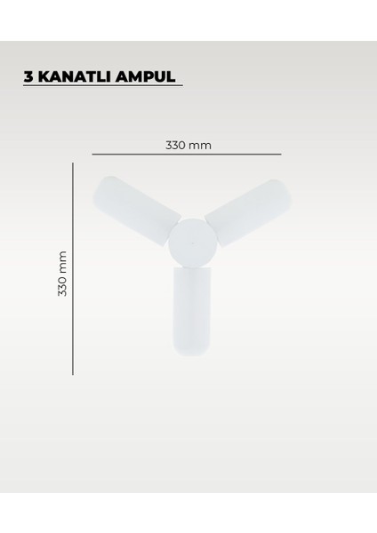 24W 3 Kanatlı Pervane LED Ampul 6500K (Beyaz Işık) indirimleri