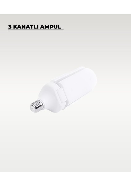 24W 3 Kanatlı Pervane LED Ampul 6500K (Beyaz Işık)