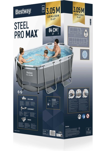 ® 5614A Power Steel™ Prefabrik Yer Üstü Havuz Seti 3,05 M x 2,00 M x 84 cm