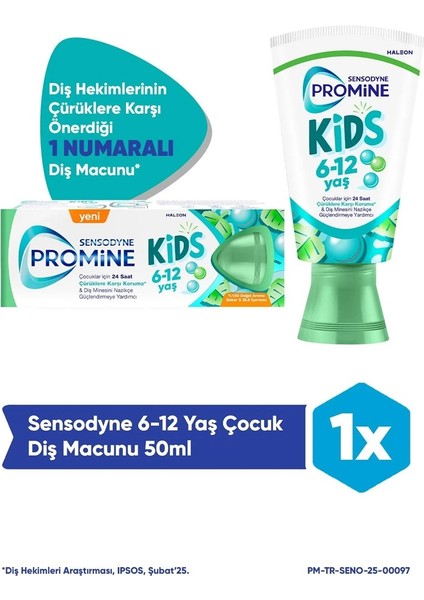 Promine 6 +Yaş Çocuk Diş Macunu 50ml - Bubble Gum Aromalı