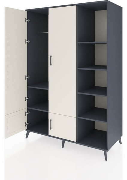 Kronos Dolap 6 Raflı 4 Kapaklı Tek Askılı 132X59X195 Antrasit-Aytaşı/antrasit modelleri
