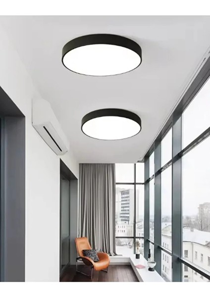 Siyah Kasa Yuvarlak Beyaz Işık Tavana Sıfır LED Armatür Aplik Avize Lambası Aydınlatma 25CM Çapında fırsatları