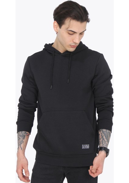 5490 (5281) Kapşonlu 3 Iplik Şardonlu Kanguru Cep Sweat