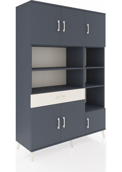 Hyperion Dolap 10 Raflı Tek Çekmeceli 6 Kapaklı 132X44X195 Antrasit-Antrasit/aytaşı fiyatları