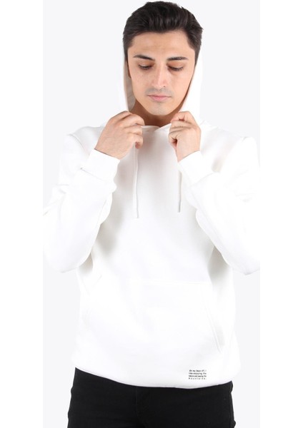 5490 (5281) Kapşonlu 3 İplik Şardonlu Kanguru Cep Sweat