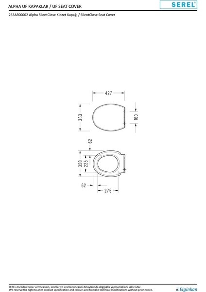 Alpha Yavaş Kapanan Klozet Kapağı 223AF00002 fiyatları