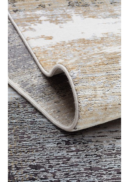 Mahal MHL 12 Gri Altın - Viskon Halı | Sık Dokuma Salon Halısı