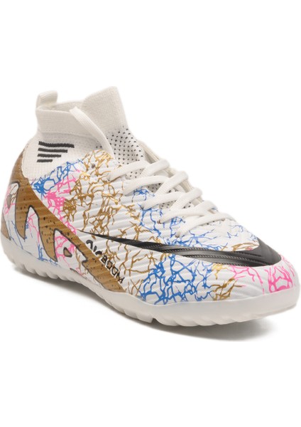 Beyaz Altın Çoraplı Erkek Halı Saha Ayakkabısı Air 565 M modelleri