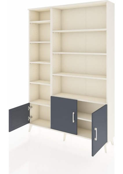 Arges Dolap 10 Raflı 3 Kapaklı 132X30X195 Aytaşı-Antrasit/aytaşı modelleri