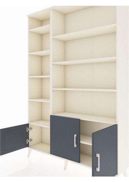 Arges Dolap 10 Raflı 3 Kapaklı 132X30X195 Aytaşı-Antrasit/aytaşı fırsatları