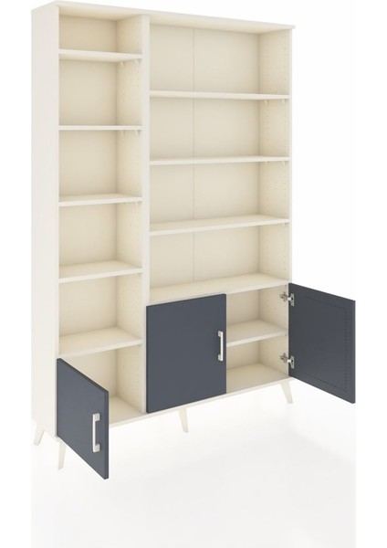 Arges Dolap 10 Raflı 3 Kapaklı 132X30X195 Aytaşı-Antrasit/aytaşı indirimleri