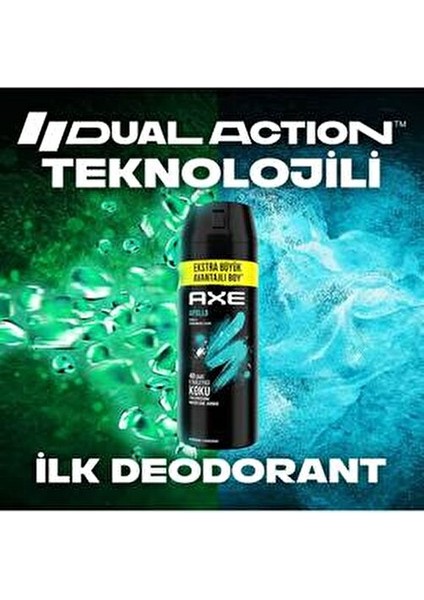 Erkek Deodorant Apollo 48 Saat Kalıcı Etkileyici Koku 200 ml Ekstra Büyük Boy
