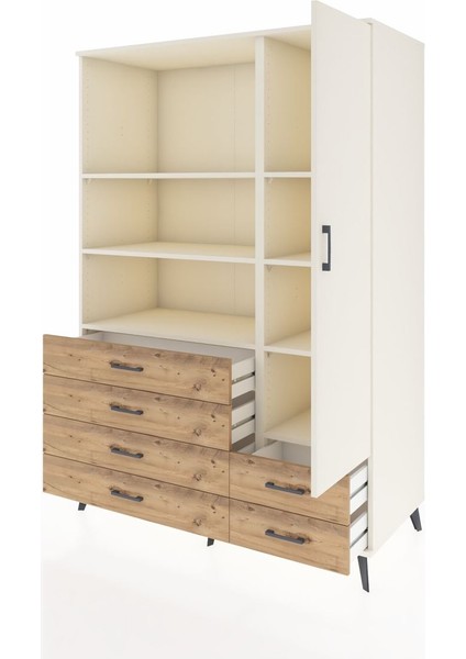 Kronos Dolap 7 Raflı 6 Çekmeceli Tek Kapaklı 132X59X195 Aytaşı-Aytaşı/çam modelleri