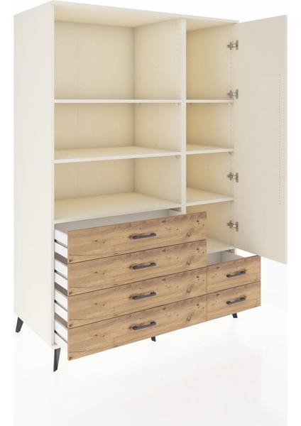 Kronos Dolap 7 Raflı 6 Çekmeceli Tek Kapaklı 132X59X195 Aytaşı-Aytaşı/çam indirimleri