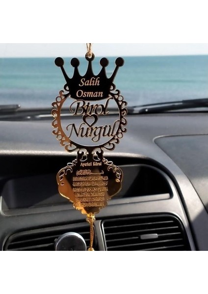 Kişiye Özel Araba Süsü Pleksi Dikiz Aynası Süsü Gold Renk